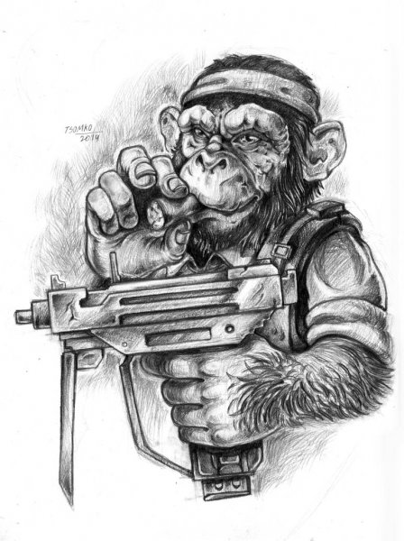 Тату обезьяна эскизы