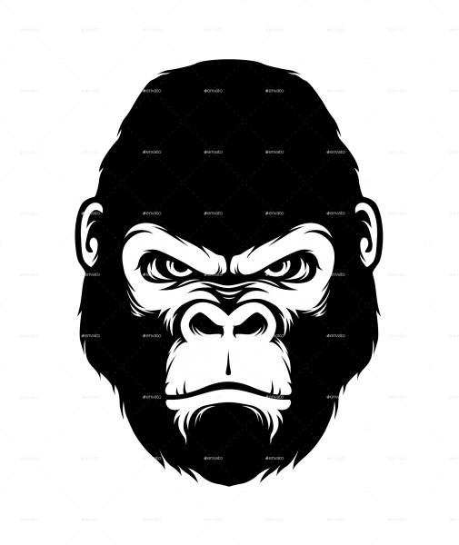 Тату голова обезьяны