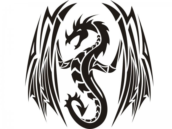Тату трайбл дракон