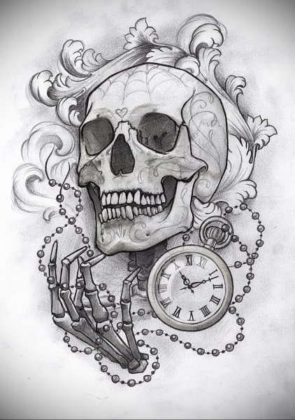 Череп тату эскиз