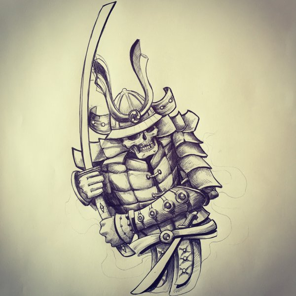 Тату аниме Самурай