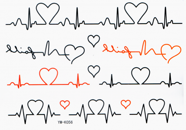 Татуировка в виде кардиограммы сердца