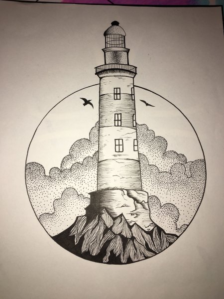Маяк зарисовка