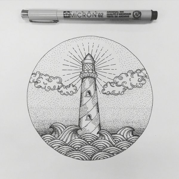 Тату Маяк эскиз