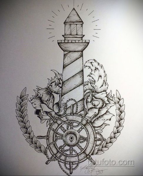 Тату Маяк эскиз