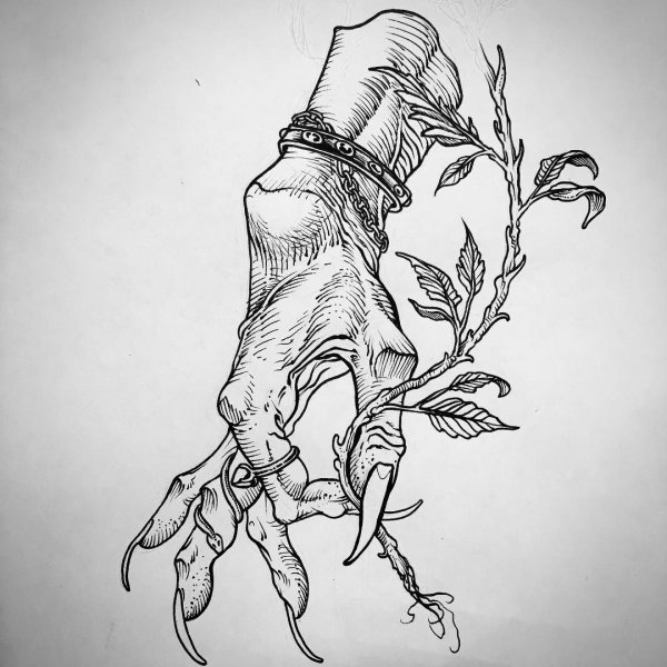 Страшная рука эскиз