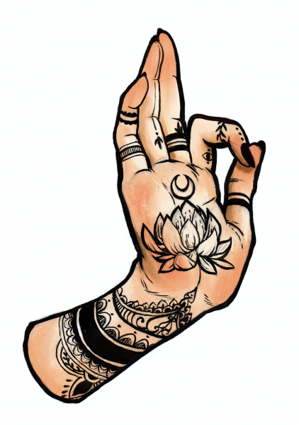 Татуированные руки иллюстрация