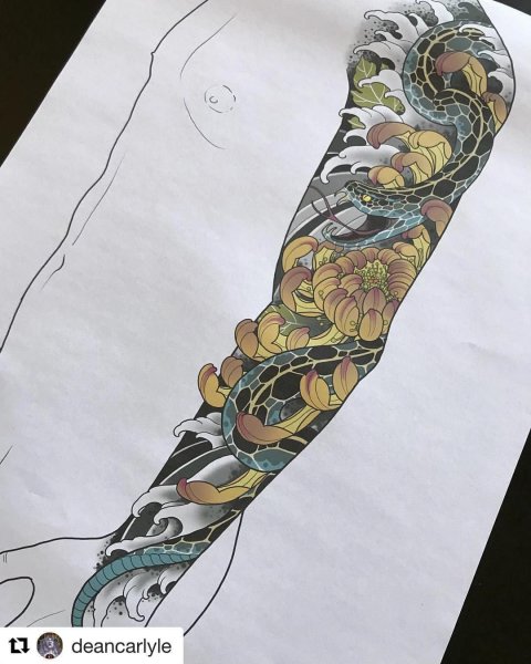 Цветной рукав эскиз