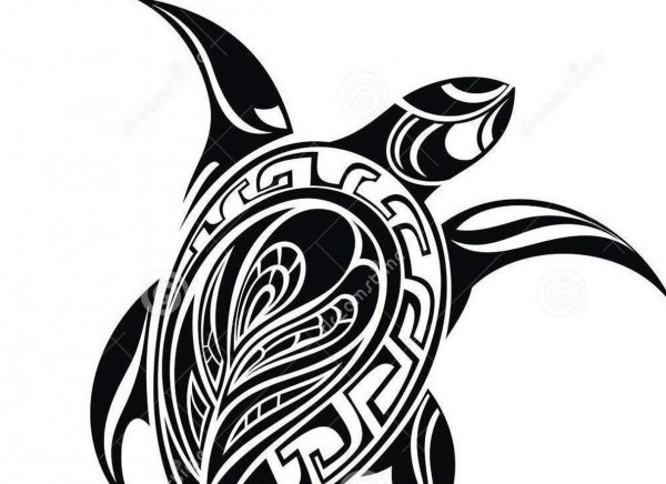 Тату черепаха Полинезия эскиз