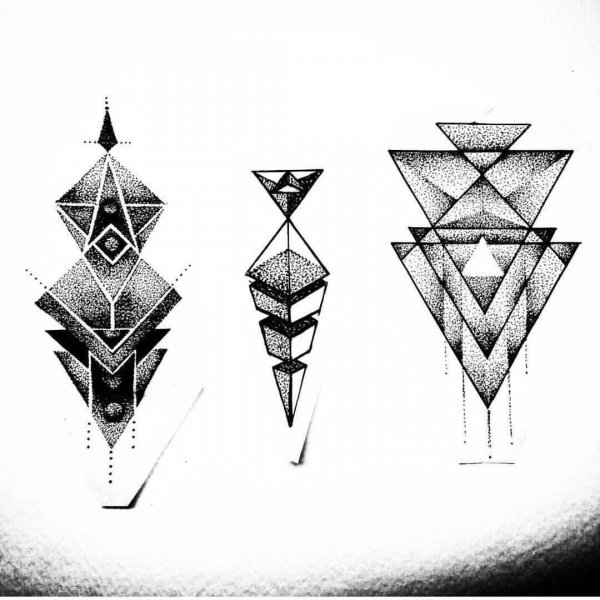 Тату в стиле геометрия эскизы