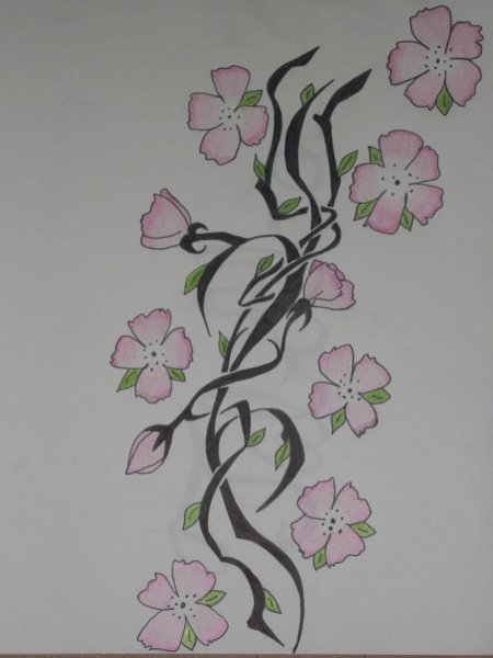 Цветы акварель эскиз