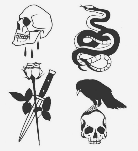 Тату эскизы маленькие черные