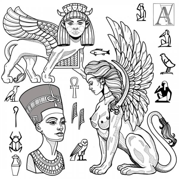 Тату Амон ра и Анубис