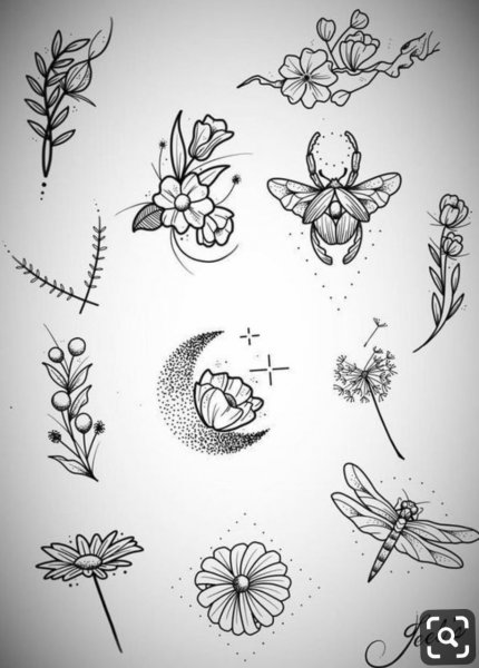 Эскизы маленьких тату для д