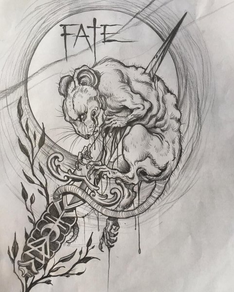 Крыса тату Графика