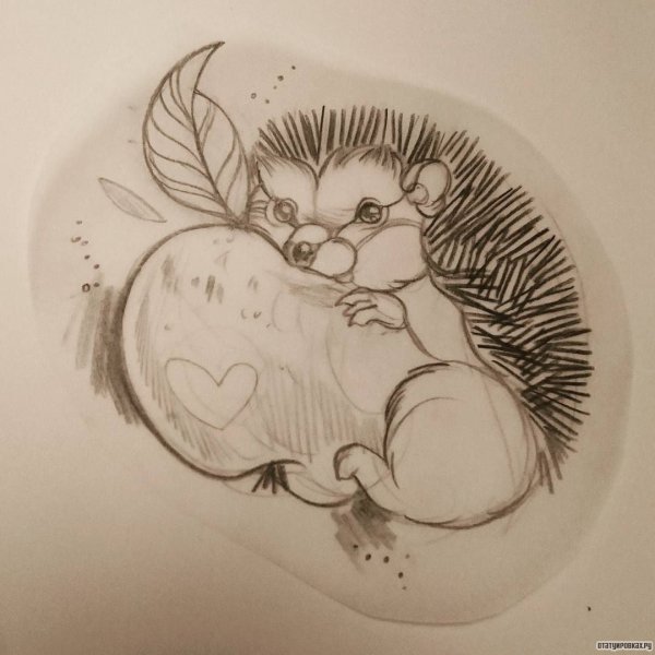 Тату ежа эскиз