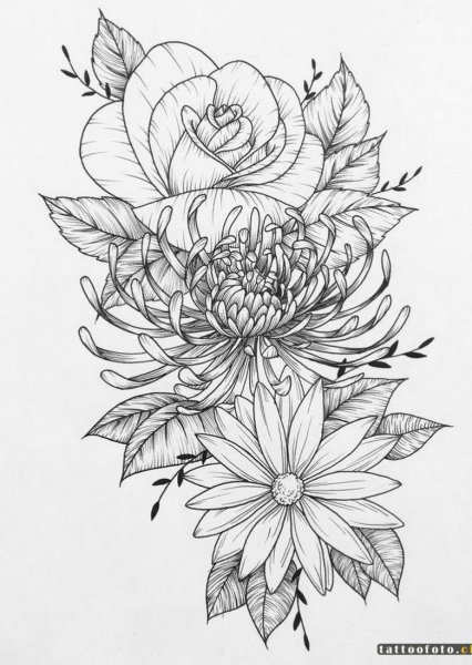 Эскизы тату цветы