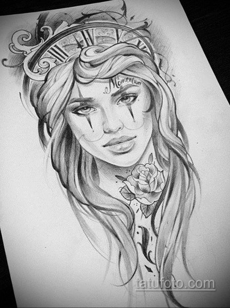 Тату лицо девушки эскиз