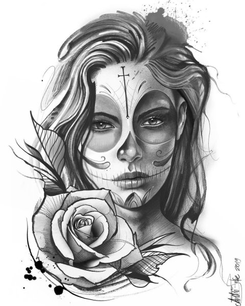 Эскизы Чикано Санта Муэрте