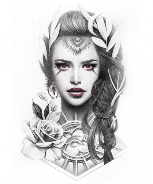 Тату лицо девушки эскиз