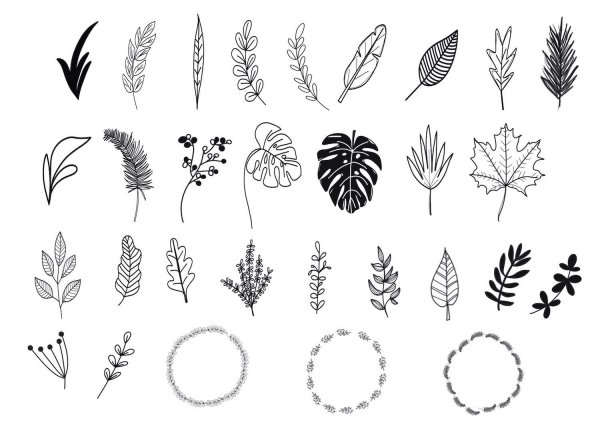 Тату листик маленький