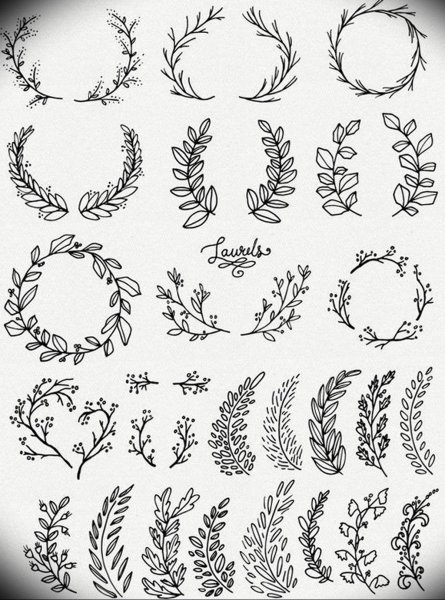 Тату веточка эскиз