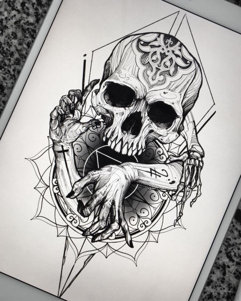 Эскизы татуировок черепа