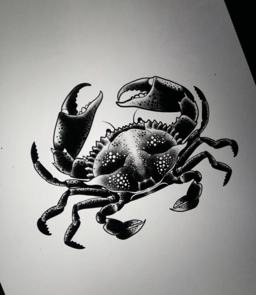 Краб тату эскиз
