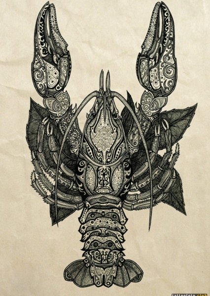 Краб тату эскиз геометрия