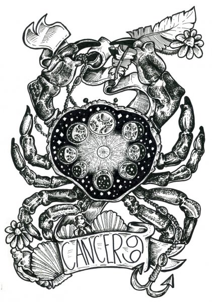 Краб тату эскиз