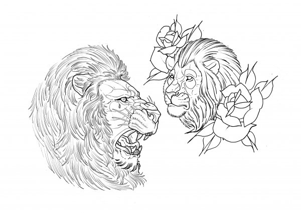 Голова Льва тату эскиз
