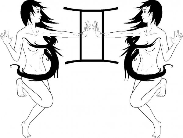 Близнецы знак зодиака рисунок карандашом