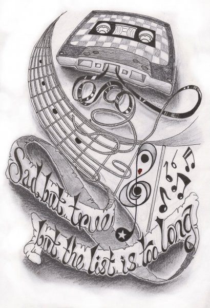 Тату Ноты эскизы