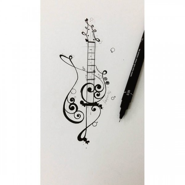 Тату Нотная строка