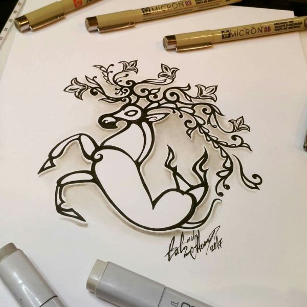 Эскизы фломастерами