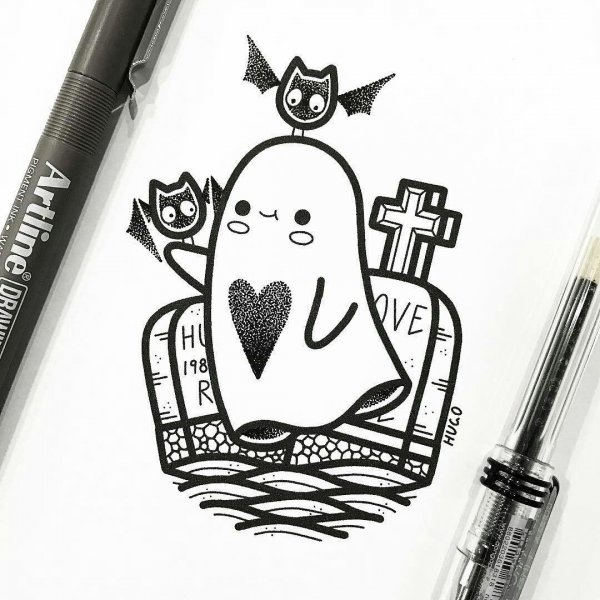 Эскизы маркерами