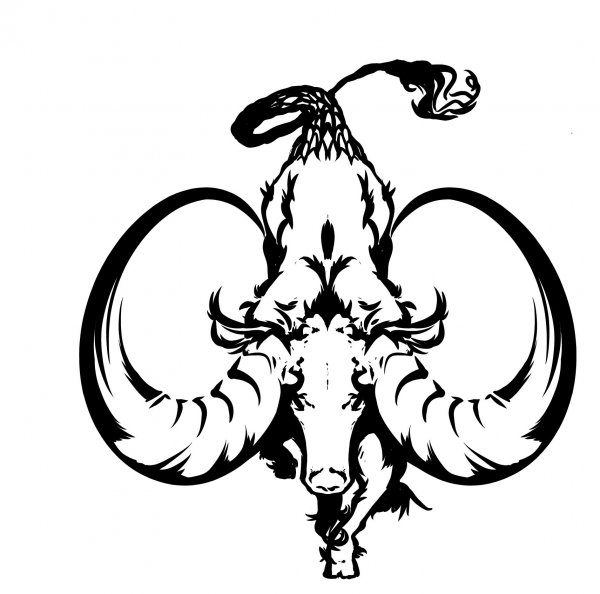 Тату трайбл знак зодиака Козерог