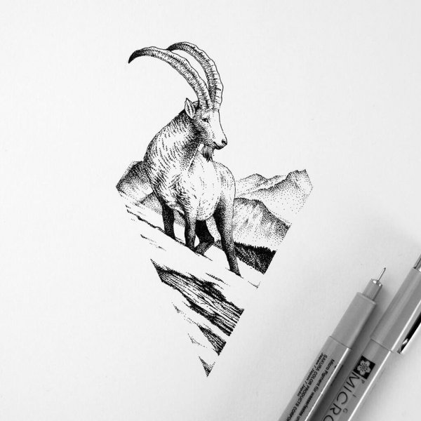 Эскиз Татуировки Козерог