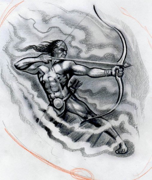 Стрелец тату эскиз