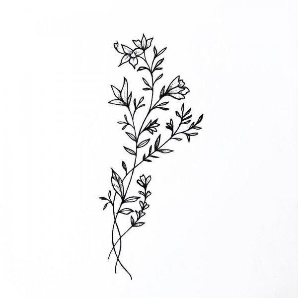 Тату веточка