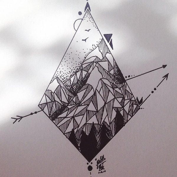 Геометрические горы тату