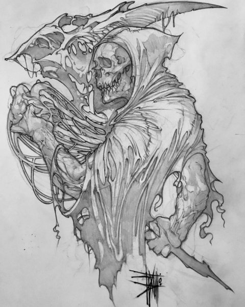 Ангел Азраил тату