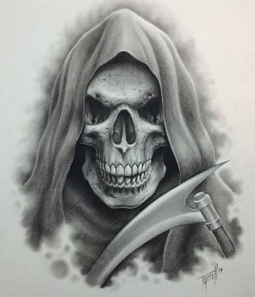 Череп тату эскиз