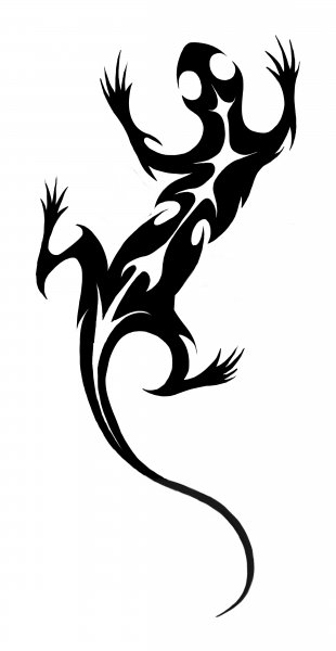 Тату ящерица трайбл
