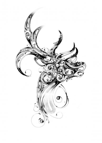 Цветы эскиз тату в графике