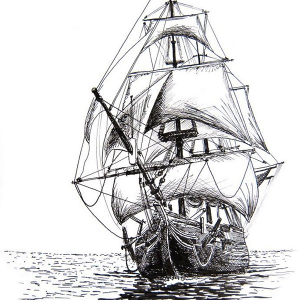 Тату эскизы корабли парусники