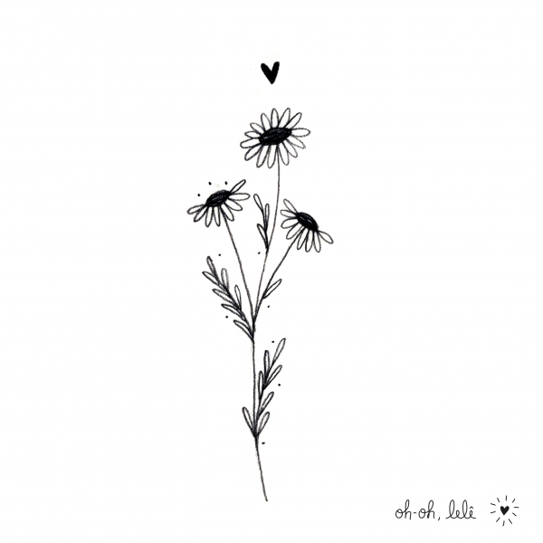 Эскиз Ромашка Минимализм