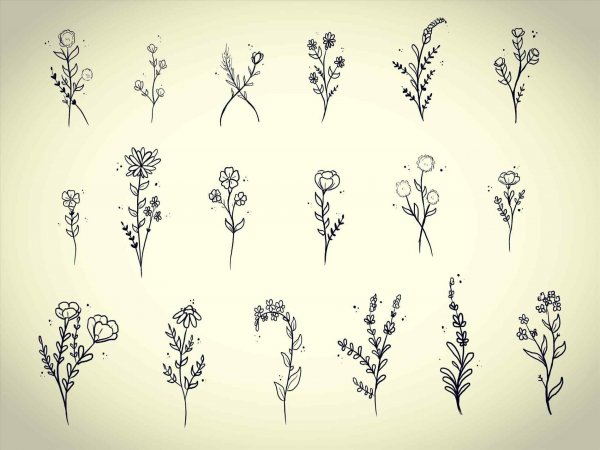 Мелкие цветы эскиз