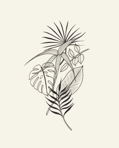 Тату тропические цветы