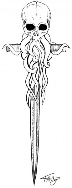 Кинжал тату эскиз